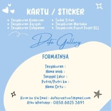 Kartu Sticker Tasyakuran Kelahiran dan Aqiqah