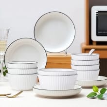 Piring Keramik Elegan ASHOME – Set Makan Estetis