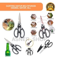 Gunting Serbaguna Dapur – Stainless Steel untuk Daging, Sayur, dan Pembuka Botol