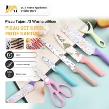 Set Pisau Dapur Kartun Lucu 6 Pcs – Stainless Steel Premium