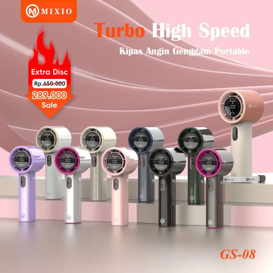 Kipas Genggam Turbo Portable Kecepatan Tinggi Mixio