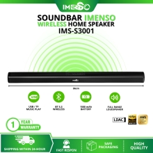 IMENSO Speaker Soundbar Baretone TV – Suara Bass Mantap, Nirkabel dan Stylish!