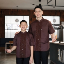Baju Koko Ayah dan Anak Premium Mahogany