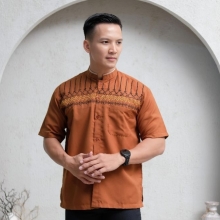 Baju Koko Bordir Lengan Pendek Premium