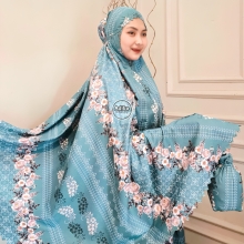 Mukena Dewasa Adiba Motif Cantik dengan Resleting Dagu