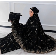 Mukena Gracella Full Bordir Bunga Teratai – Nyaman dan Adem!
