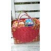 Tas Anyam Plastik Emblek Warna Campur