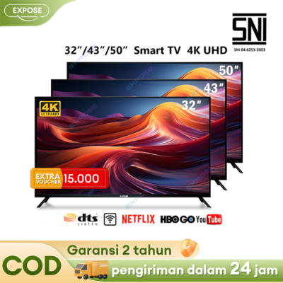 Smart TV EXPOSE 43 Inch Android – 4K Ultra HD dengan Dolby Audio