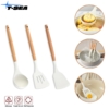 Set Peralatan Masak 3-in-1 dengan Pegangan Kayu Ek