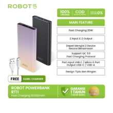 Powerbank Robot RT11 Gradient Ungu 10.000 mAh – 2 Port Input & Output
