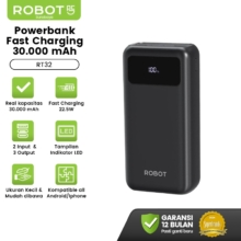 ROBOT RT32 – Powerbank Super Kapasitas 30.000mAh, Fast Charging 15W