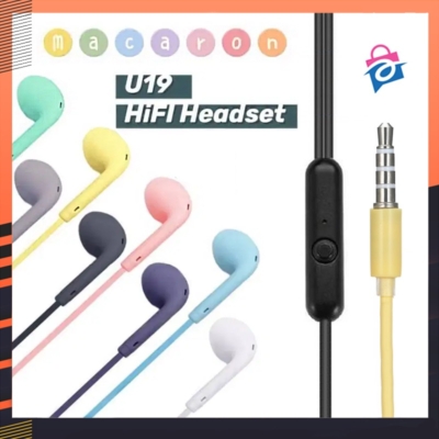 Earphone Stereo U19 Macaron – Extra Bass Handsfree