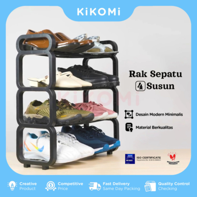 Rak Sepatu & Sandal Minimalis 4 Susun