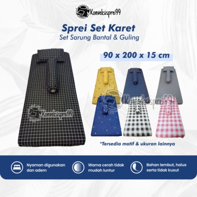 Sprei Set Karet Polymicro 90x200x15 – Konveksisprei99