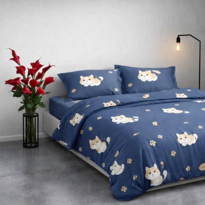 Sprei Katun Disperse Motif Minimalis untuk Kamar Tidur Estetik