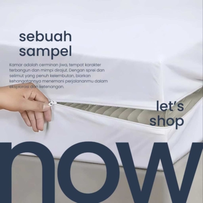 Sarung Kasur Busa Minimalis dengan Resleting