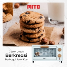 Oven Listrik Mini MITO MO20 – Pemanggang Kue 11L dengan Desain Black Marble