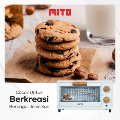 Oven Listrik Mini MITO MO20 – Pemanggang Kue 11L dengan Desain Black Marble