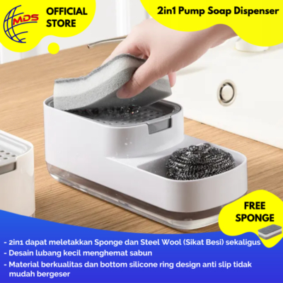 Dispenser 2in1 Praktis untuk Sabun Cuci Piring dan Sikat Besi