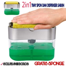 Dispenser Sabun Dapur 2-in-1 dengan Tempat Spons