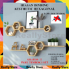 Rak Kayu Hexagonal Estetis Jati Belanda