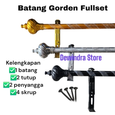 Batang Tiang Gorden Multifungsi 50 – 300 Cm untuk Jendela dan Pintu