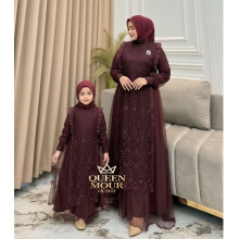 Set Gamis Couple Mom & Kids Queen Mour Outfit