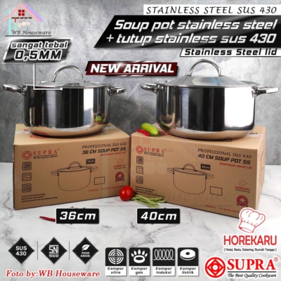 Panci Kuah Stainless Steel SUS 430 Supra