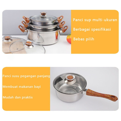 Set Panci Stainless Steel 6 Pcs dengan Teko