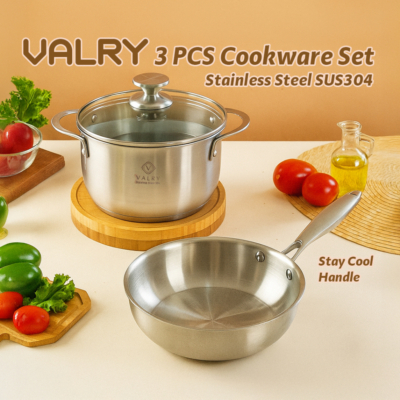 Set Panci & Wajan Premium VALRY SUS304 3PCS