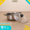 Set Panci Stainless Steel 3 Ukuran dengan Tutup Kaca
