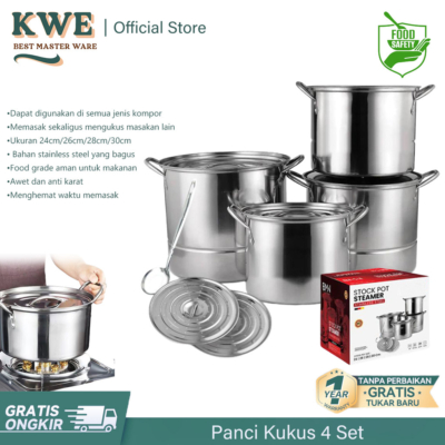 Set Panci Kukus Stainless Steel 4 Buah