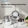 Set Panci Stainless Steel 5-in-1 Freemir