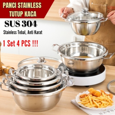 Set Panci Stainless Steel 4 PCS