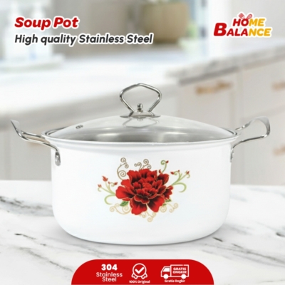 Panci Sup Stainless Steel Floral Premium