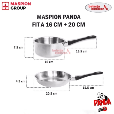 Set Wajan Anti Lengket Maspion SS Panda Fit A 20/16cm