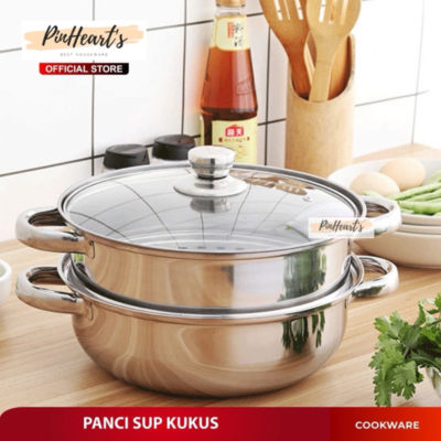 Panci Kukus Stainless Steel 2 Susun 28Cm