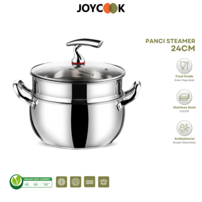 Panci Steamer 2in1 24cm Stainless Steel