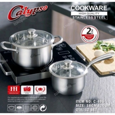 Set Panci Mewah Calypso – 2 Pcs Stainless Steel
