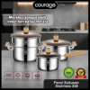 Panci Kukus 2 Susun Stainless Steel dengan Tutup Kaca