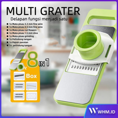 Parutan Manual 8IN1 Super Serbaguna – Stainless Steel