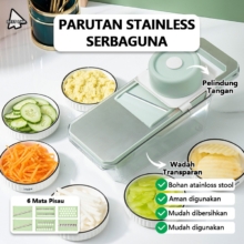 Parutan Stainless 6 Pisau dengan Wadah Transparan