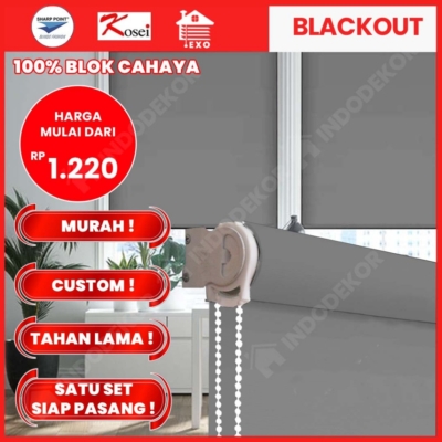 Tirai Gulung 100% Blokir Cahaya