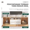 Lemari Modern Minimalis dengan Dua Pintu dan Tiga Laci
