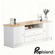 Lemari Modern Minimalis dengan Dua Pintu dan Tiga Laci
