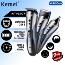 KEMEI KM-1407: Alat Cukur Multifungsi 3-in-1 Terbaru