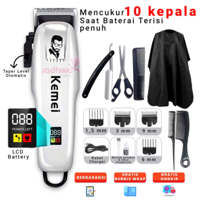 KEMEI Hair Clipper Original – Mesin Cukur Profesional Tanpa Kabel