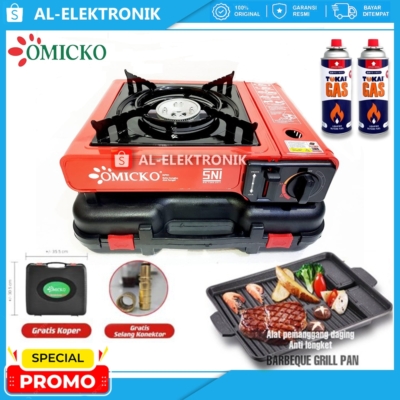 Kompor Portabel Serbaguna & Grill Pan Anti Lengket