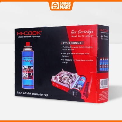 Gas Portable Hi-Cook 230 gram – Paket Hemat 4 Tabung