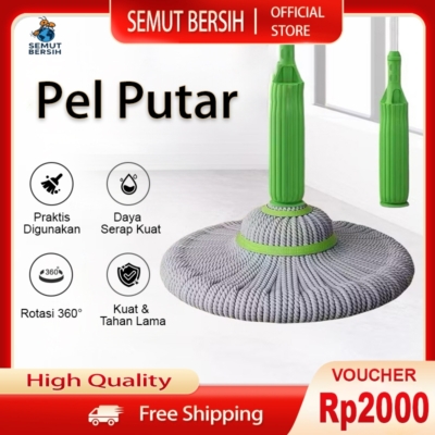 Mop Putar Hijau – Pel Serbaguna dengan Kain Microfiber